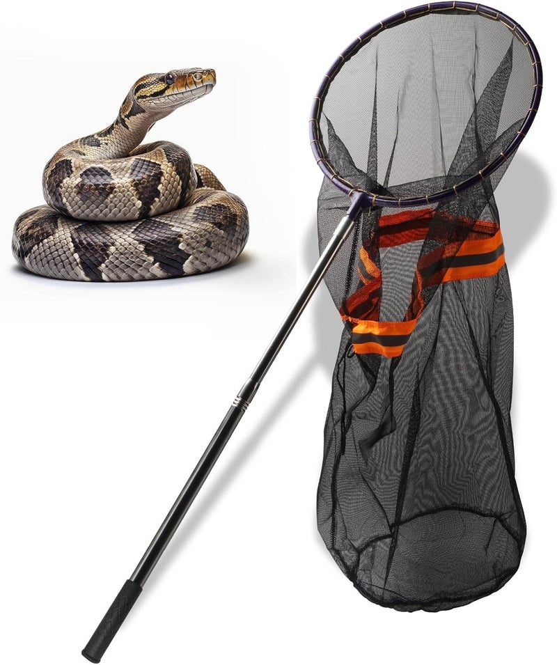Smarkey Snake Catcher Net, Rattlesnake Grabber Hnadling Tool, Reptile Catch Telescopic Pole Stick, Rattle Snake Removing and Catching Picker with 12" Ring, Extends to 40 Inches - Image 2